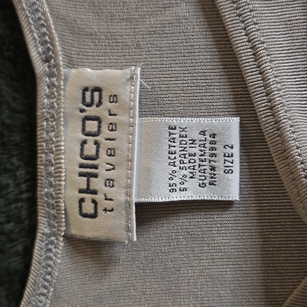 Chico's travelers gray ribbed tank - Picture 2 of 5